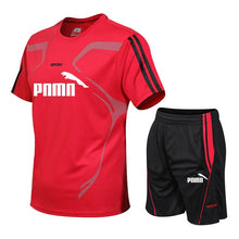 Load image into Gallery viewer, Summer Tracksuit Men Sweat Suit Fashion Casual Men's Sets Mens Clothes Quick Drying T Shirt Short Pants Brand Men's Sportsuits