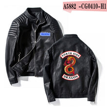 Load image into Gallery viewer, Southside Riverdale Stand collar Leather Jackets Serpents Men Riverdale Streetwear Leather Brand south side serpents