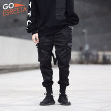Load image into Gallery viewer, Black Hip Hop Cargo Pants Men Streetwear Fashion Cotton Joggers Sweatpants Casual Harem Trousers Summer Harajuku Tide Clothing
