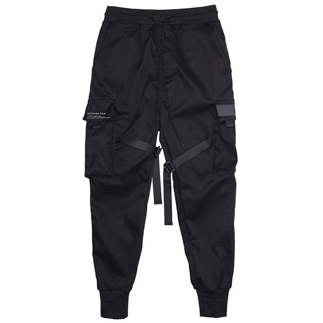 Black Hip Hop Cargo Pants Men Streetwear Fashion Cotton Joggers Sweatpants Casual Harem Trousers Summer Harajuku Tide Clothing